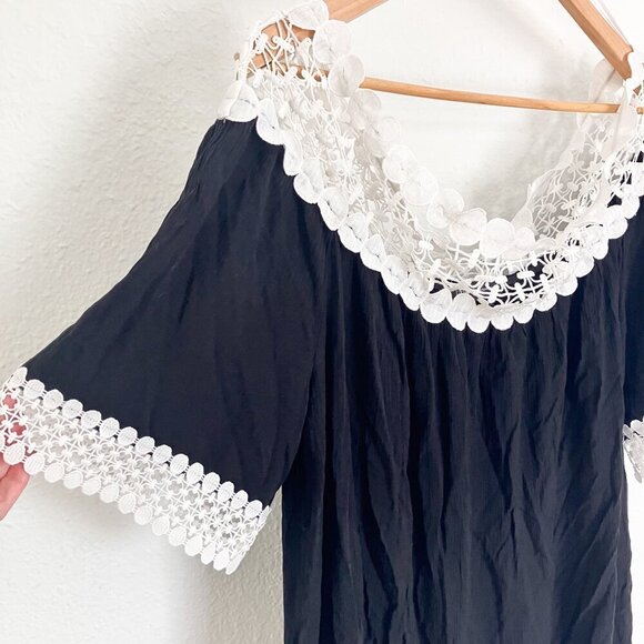 Inc International Concepts Women Black White Off-Shoulder Blouse Top Size XXL - Picture 3 of 7